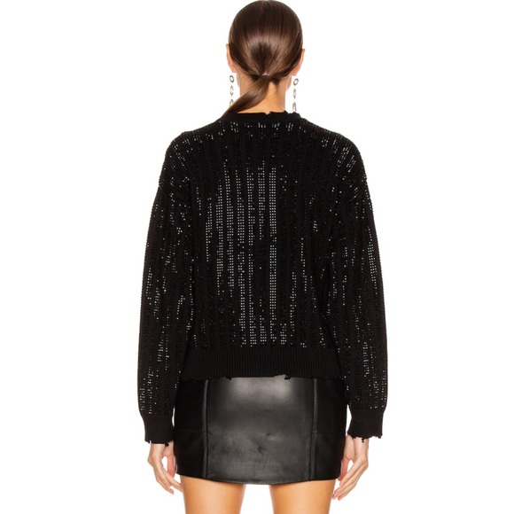 $575 RtA distressed crystal embellished sweater - Picture 4 of 12